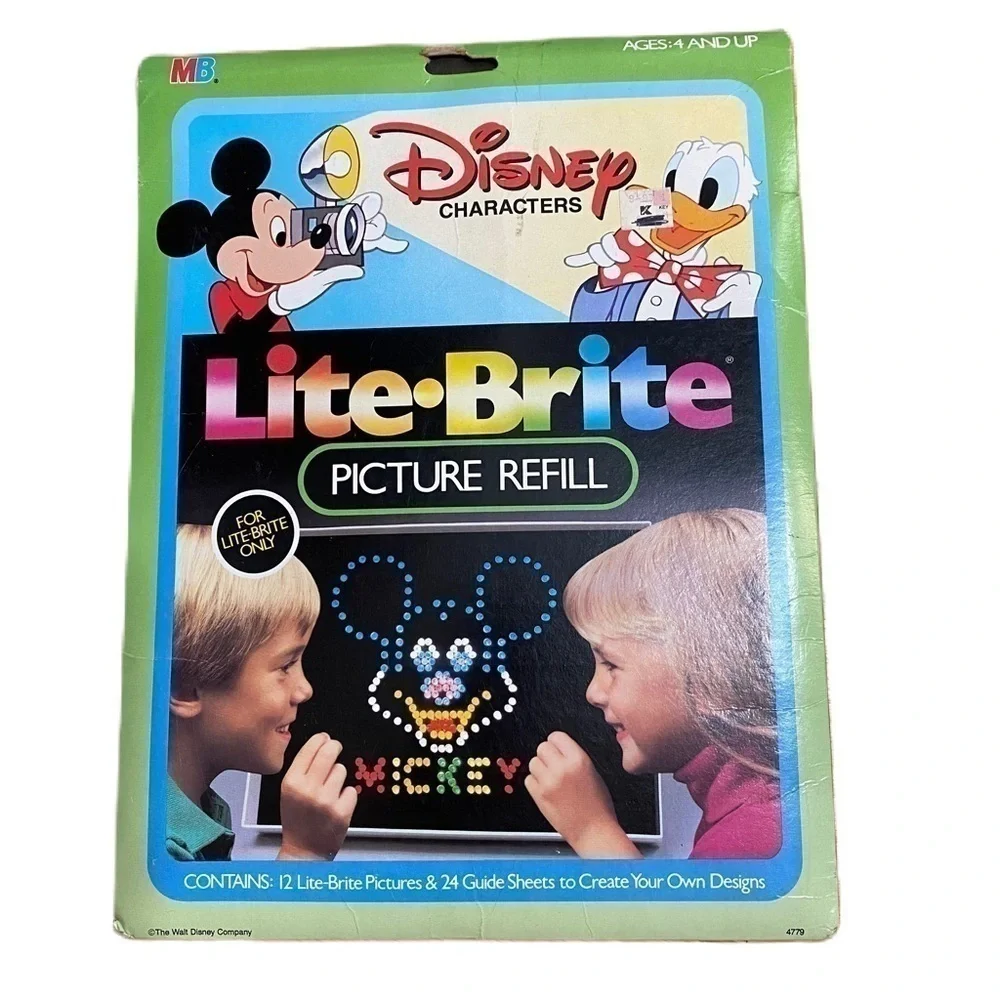 Vintage Disney Lite Brite Refill Packet Mickey Mouse Tinkerbell Donald Duck